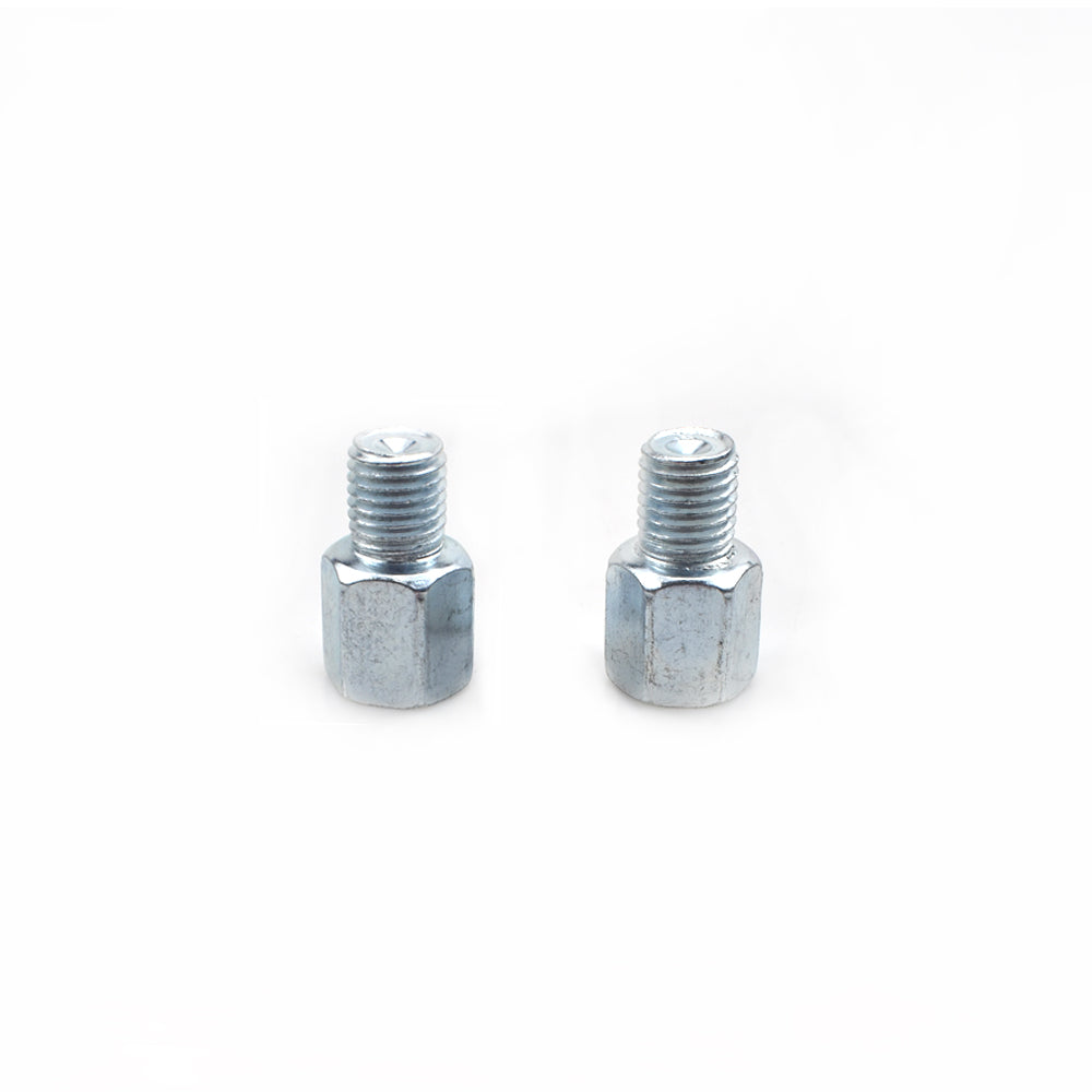 2 x Thread Reducer Motorcycle Mirror Adapters Right 10 mm to Right 8 mm -Silver