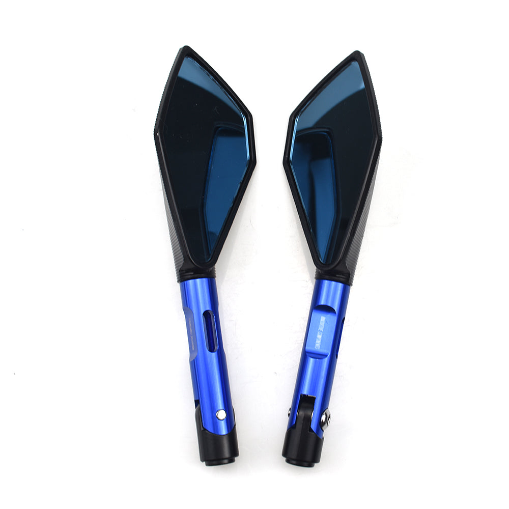 Universal CNC Motorcycle Motorbike Scooter Rear View Mirrors 8mm 10mm-Blue