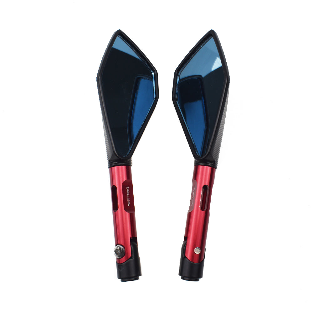 Universal CNC Motorcycle Motorbike Scooter Rear View Mirrors 8mm 10mm-Red