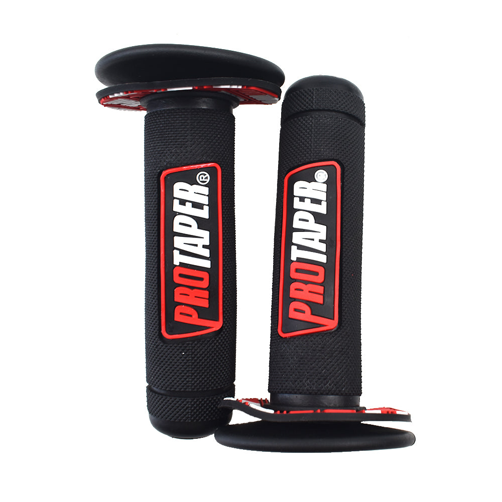 7/8"Rubber Motorcycle Hand Grip Autobike Handlebar Handle Bar ATV Dirt Motorbike-BlackRed