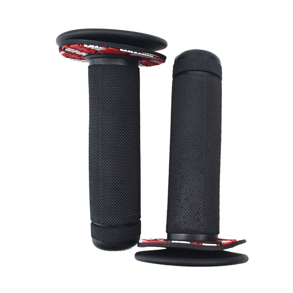 7/8"Rubber Motorcycle Hand Grip Autobike Handlebar Handle Bar ATV Dirt Motorbike-BlackRed
