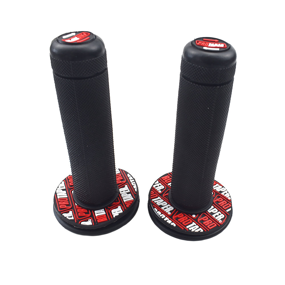 7/8"Rubber Motorcycle Hand Grip Autobike Handlebar Handle Bar ATV Dirt Motorbike-BlackRed