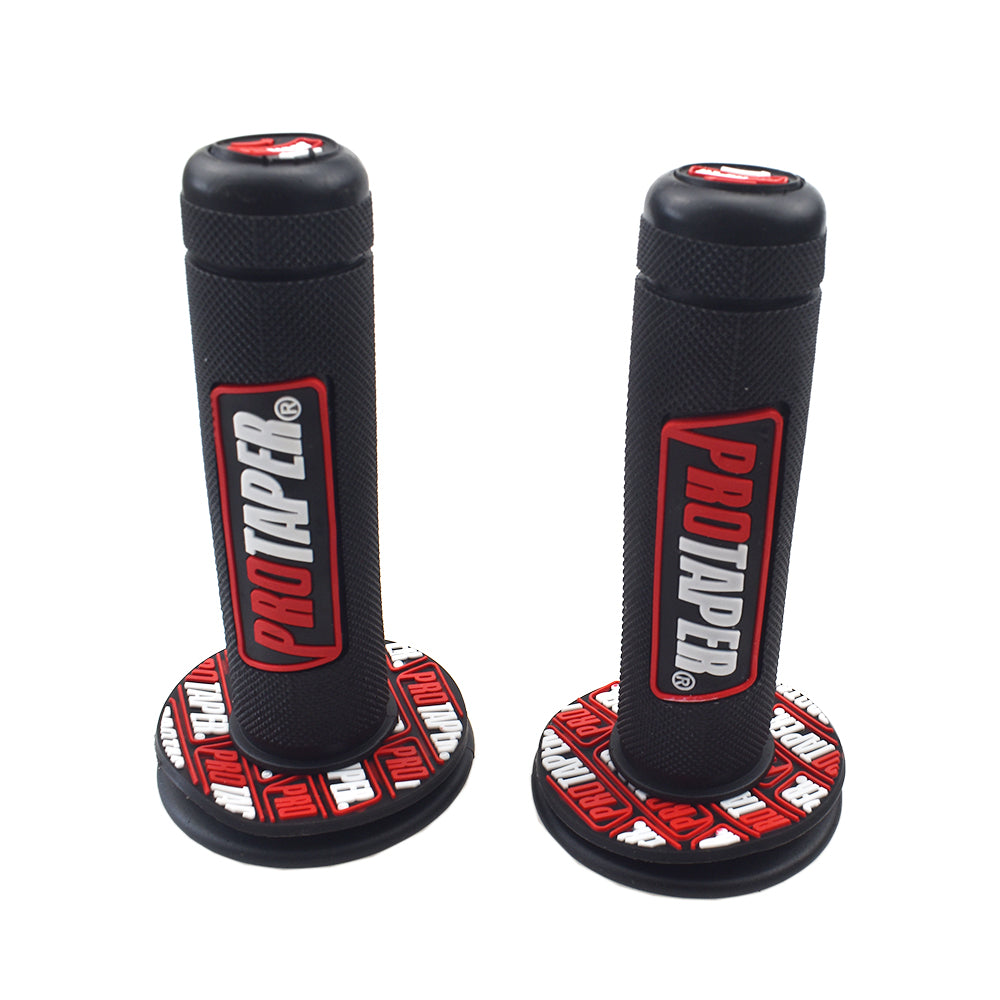 7/8"Rubber Motorcycle Hand Grip Autobike Handlebar Handle Bar ATV Dirt Motorbike-BlackRed