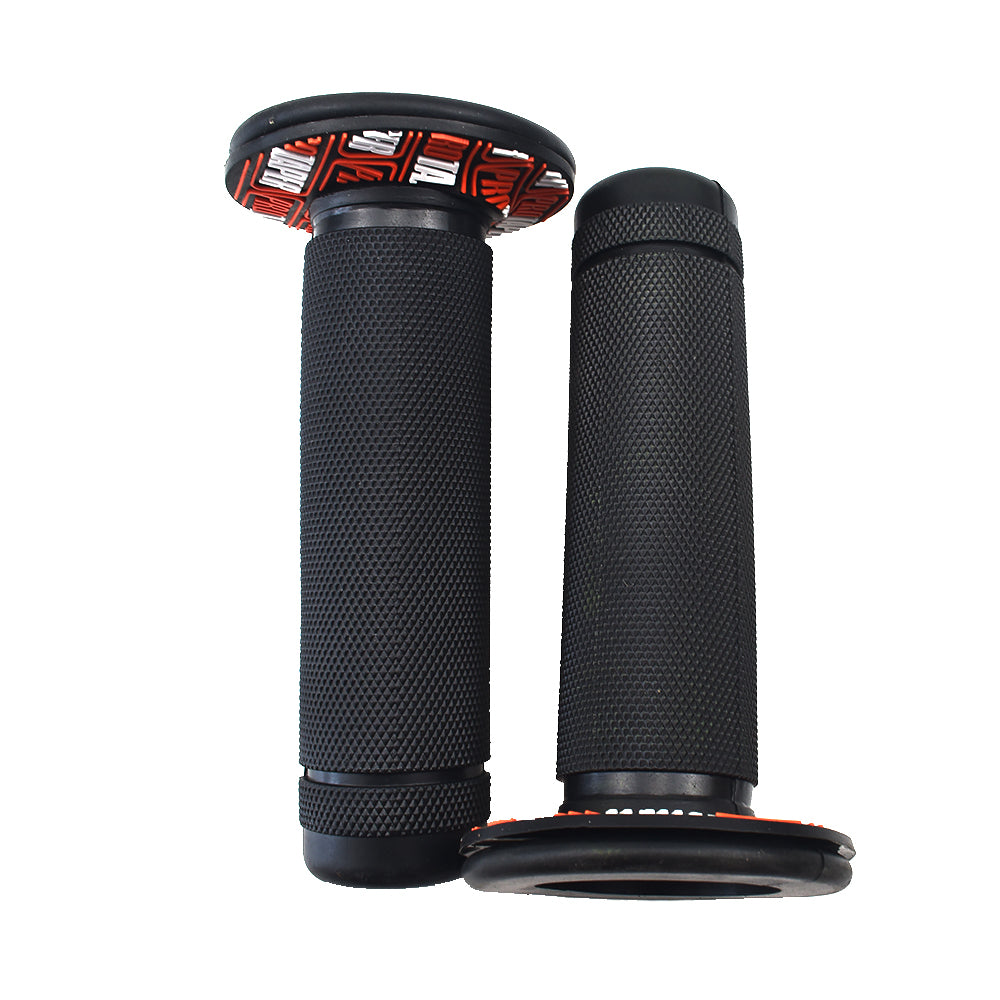 7/8"Rubber Motorcycle Hand Grip Autobike Handlebar Handle Bar ATV Dirt Motorbike-Black Orange