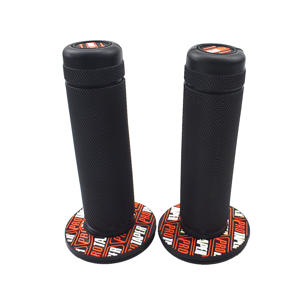 7/8"Rubber Motorcycle Hand Grip Autobike Handlebar Handle Bar ATV Dirt Motorbike-Black Orange