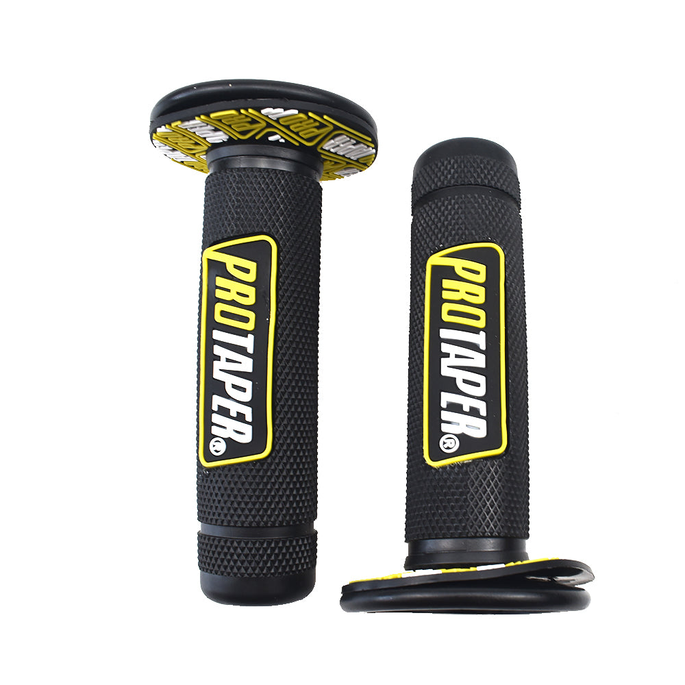 7/8"Rubber Motorcycle Hand Grip Autobike Handlebar Handle Bar ATV Dirt Motorbike-Black Yellow