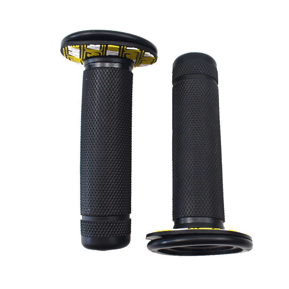 7/8"Rubber Motorcycle Hand Grip Autobike Handlebar Handle Bar ATV Dirt Motorbike-Black Yellow