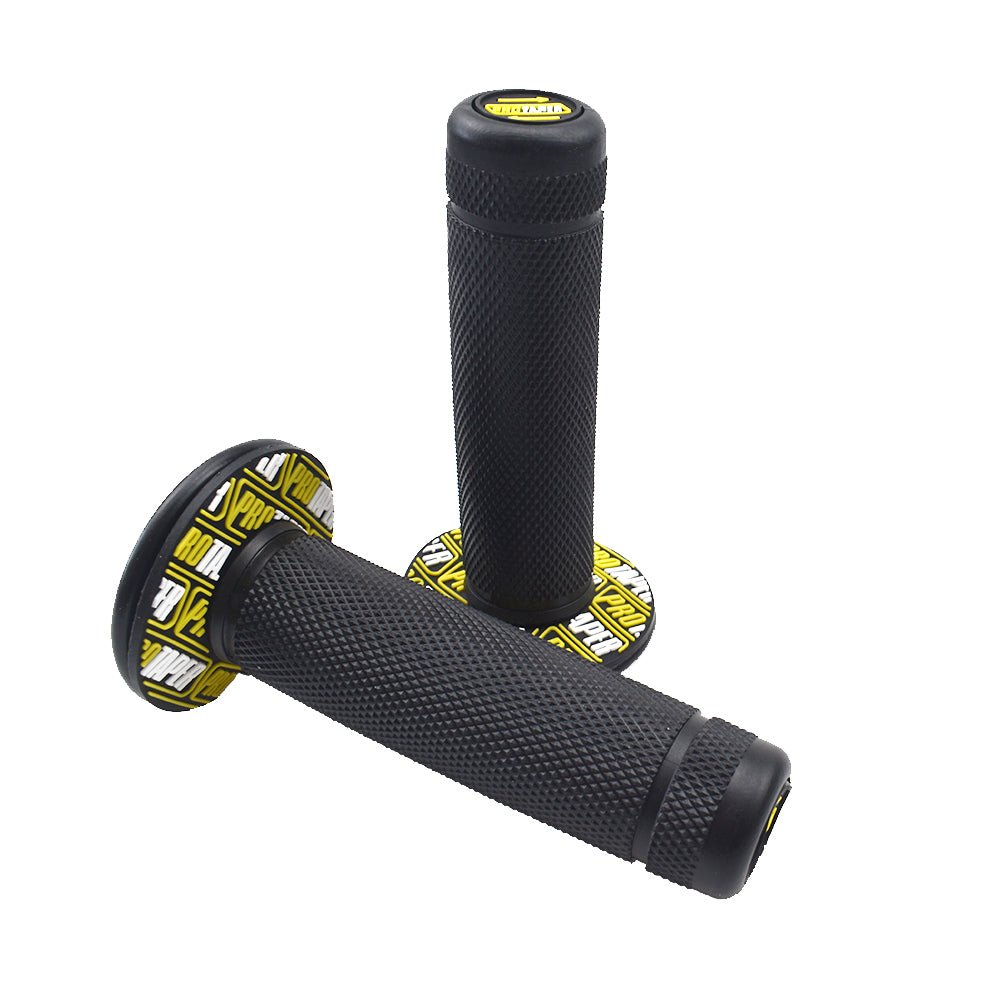 7/8"Rubber Motorcycle Hand Grip Autobike Handlebar Handle Bar ATV Dirt Motorbike-Black Yellow