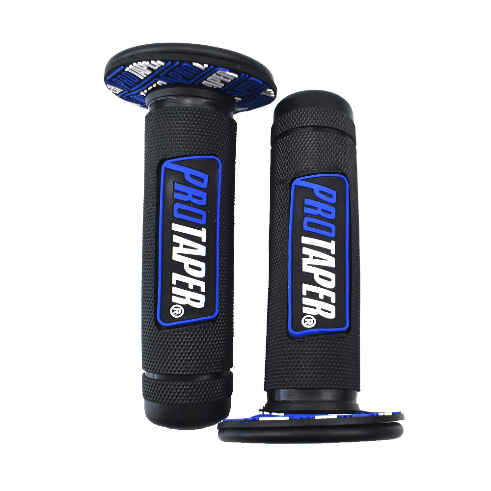 7/8"Rubber Motorcycle Hand Grip Autobike Handlebar Handle Bar ATV Dirt Motorbike-Black Blue