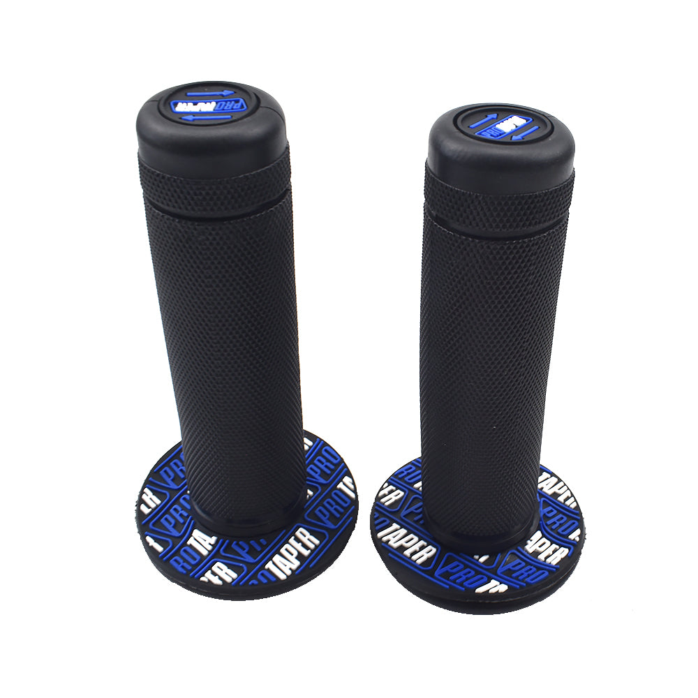 7/8"Rubber Motorcycle Hand Grip Autobike Handlebar Handle Bar ATV Dirt Motorbike-Black Blue