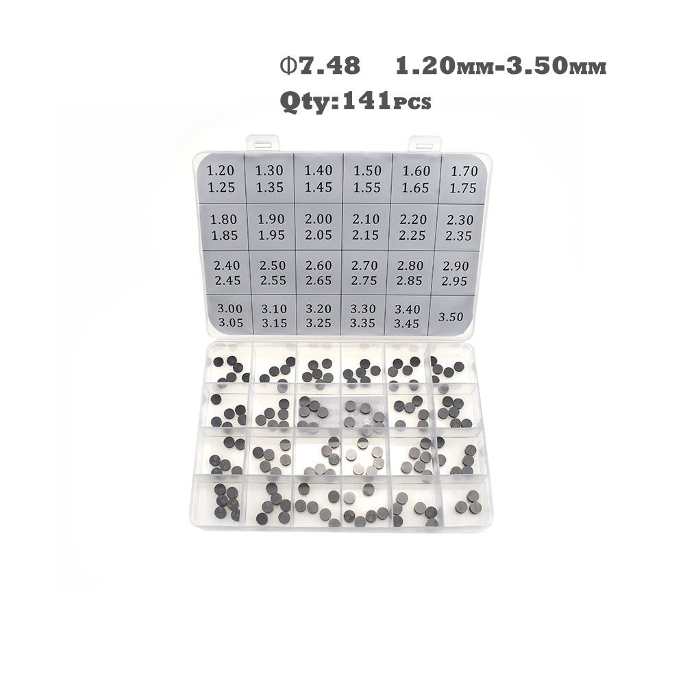 Rhino 141Pcs 7.48mm Valve Shim Kit Fit Honda CBR250R CRF250L Kawasaki Suzuki Yamaha Husqvarna etc.