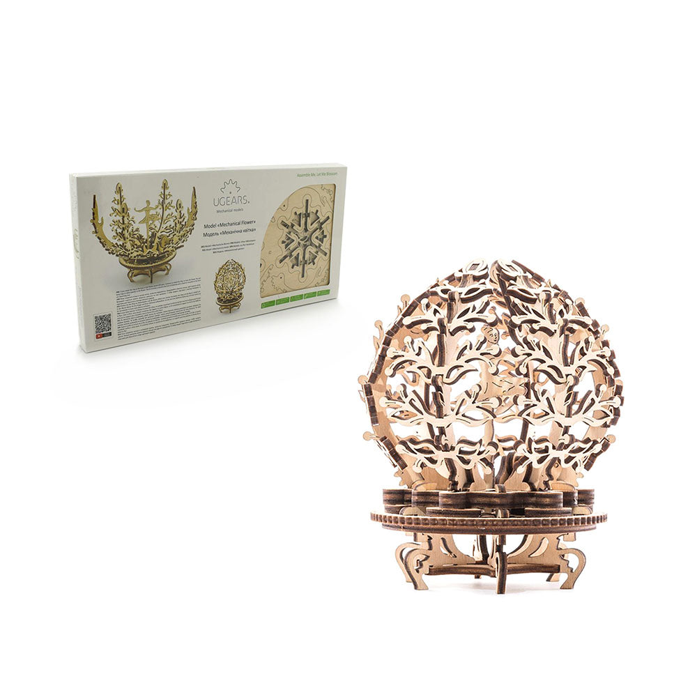 Made in Ukraine UGears 70019 Mechanical Flower Wooden 3D Puzzle DIY Model Kit
