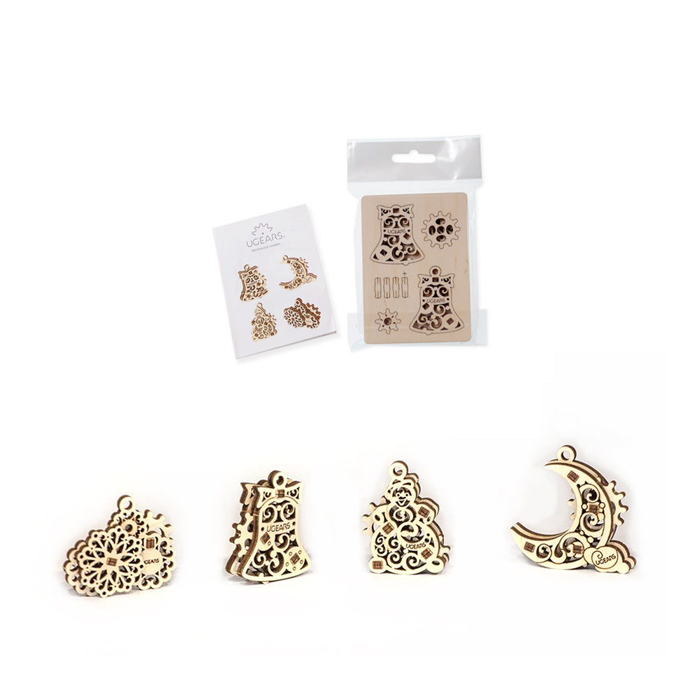 Made in Ukraine Ugears Fidgets Gearsmas Models W/ Snowflake Moon Snowman & Bell