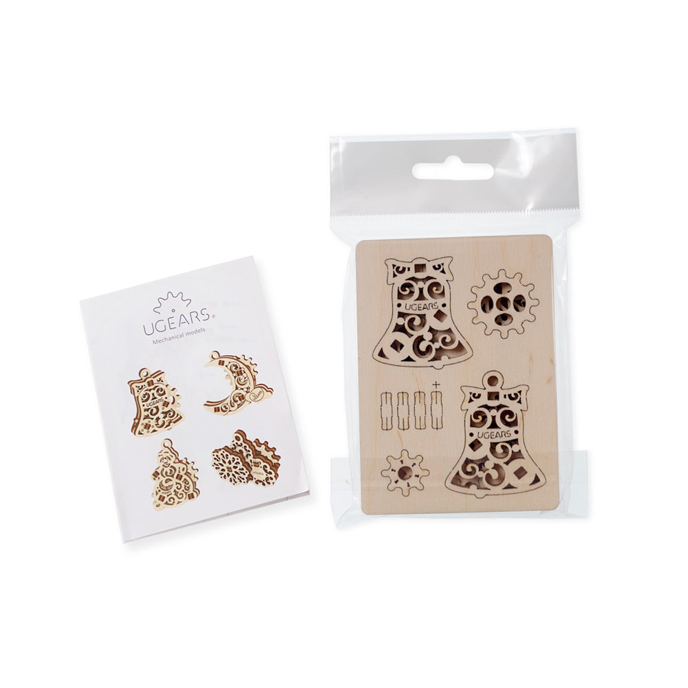 Made in Ukraine Ugears Fidgets Gearsmas Models W/ Snowflake Moon Snowman & Bell