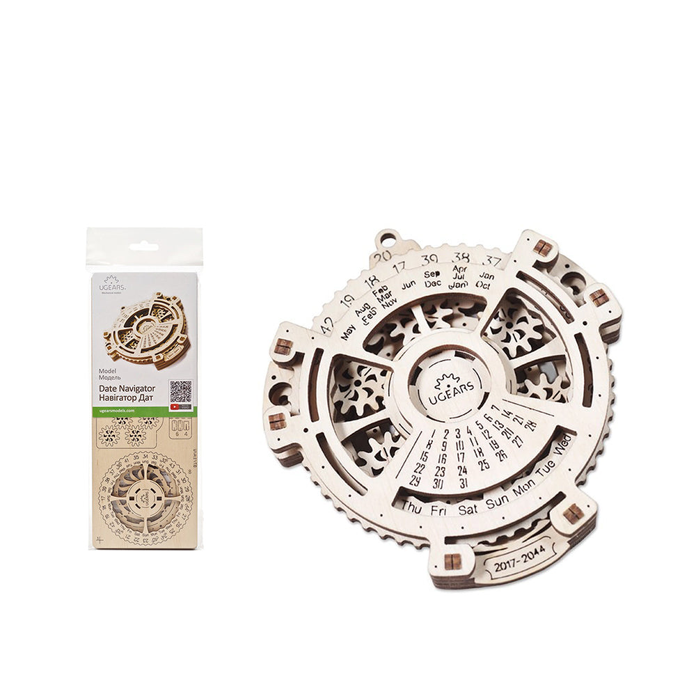 Made in Ukraine UGears Date Navigator Wooden Mechanical 3D Puzzle Model