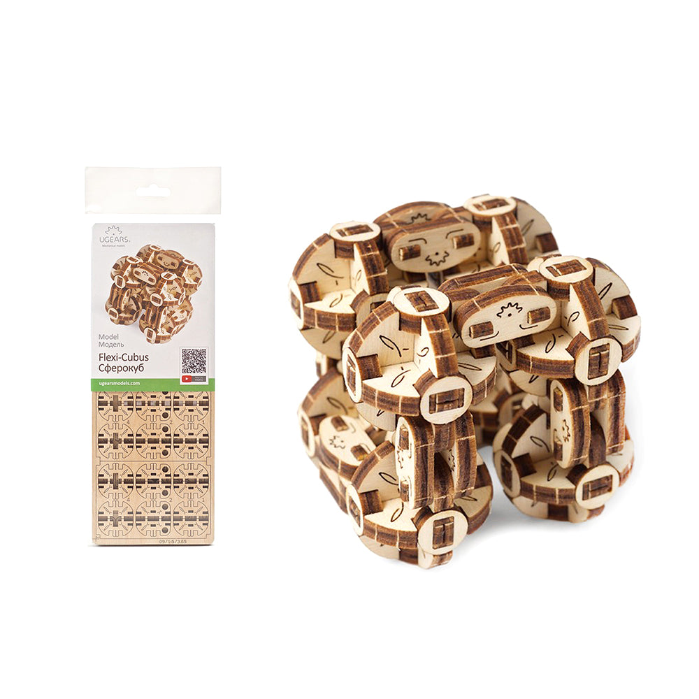 Made in Ukraine UGears 70021FC Flexi Cubus Mechanical 3D Puzzle DIY Model Kit