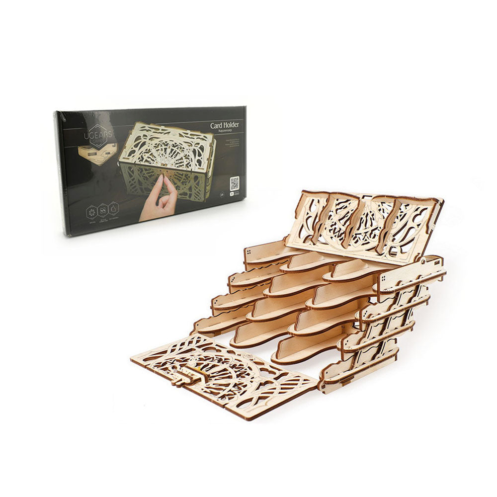 Made in Ukraine UGears Card Holder Wooden Mechanical 3D Puzzle DIY Model Kit