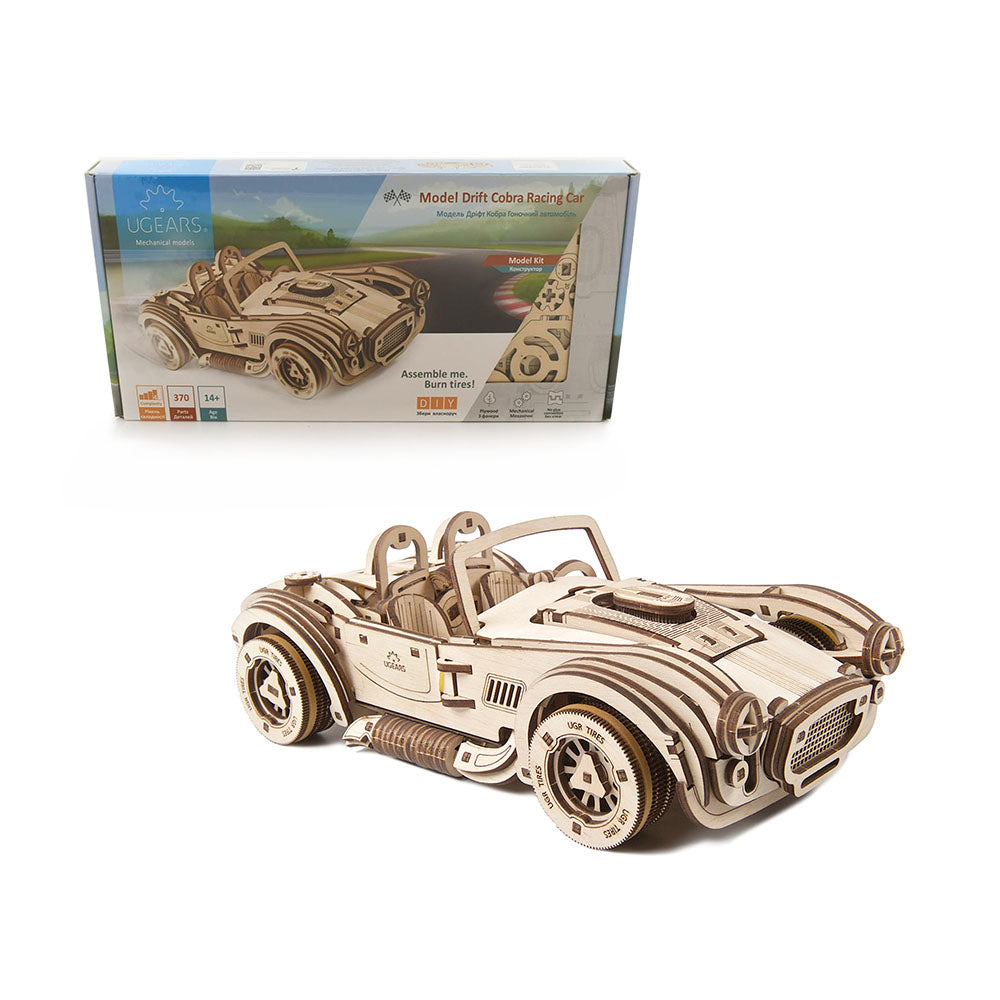 Made in Ukraine Ugears Drift Cobra Racing Car Wooden Kit 3D Puzzle DIY Toy Model