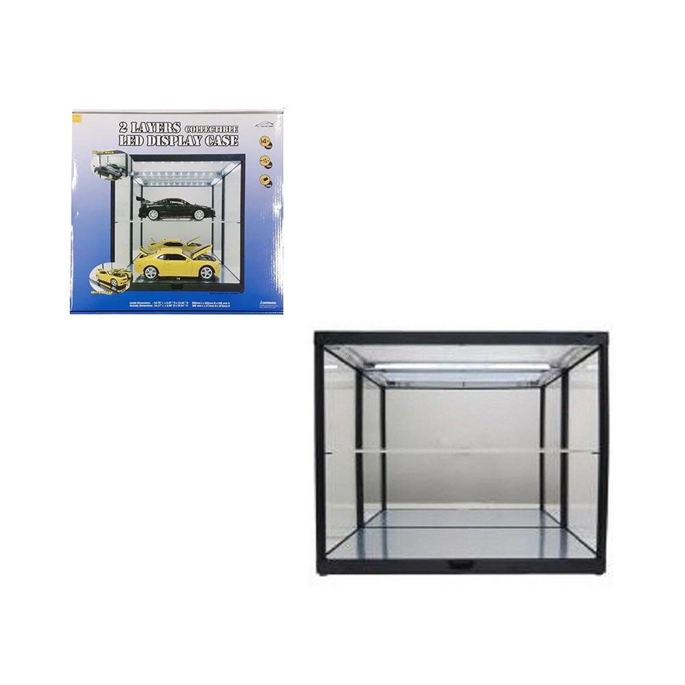2 Layer Used For 1:18 Scale Car Models Display Case With USB LED Light Powered