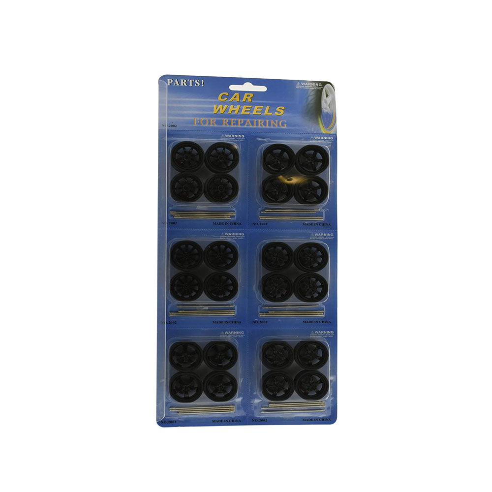 DDA 1:24 Model Car BK Wheels 1 x 6 Set Replacement For Toy Car Repairing Or Parts