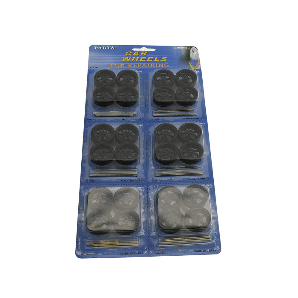 DDA 1:24 Model Car BK Wheels 1 x 6 Set Replacement For Toy Car Repairing Or Parts