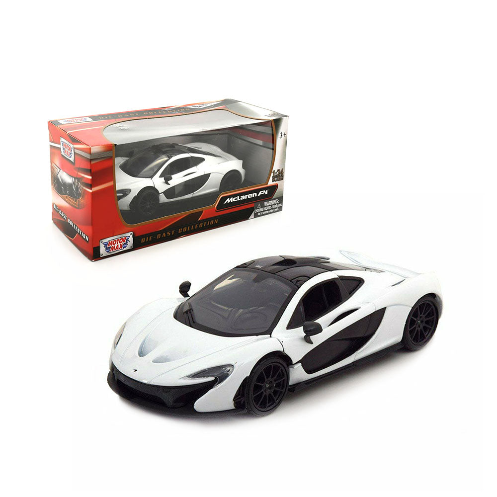 Motormax Licensed 1:24 Scale McLaren P1 79325 Alaskan Diamond White Diecast Model Car