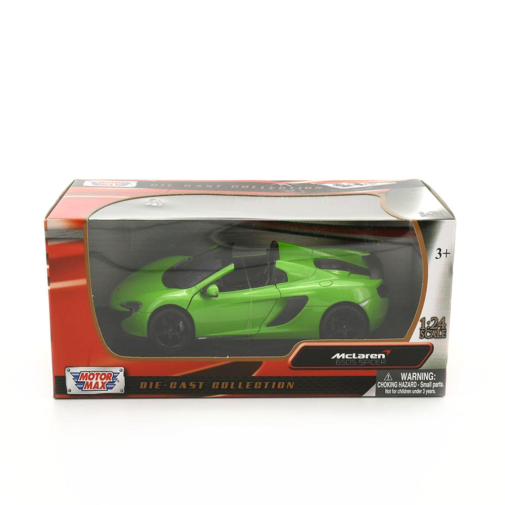 Motormax Licensed 1:24 Scale McLaren 650S Spider Green Diecast Model Car