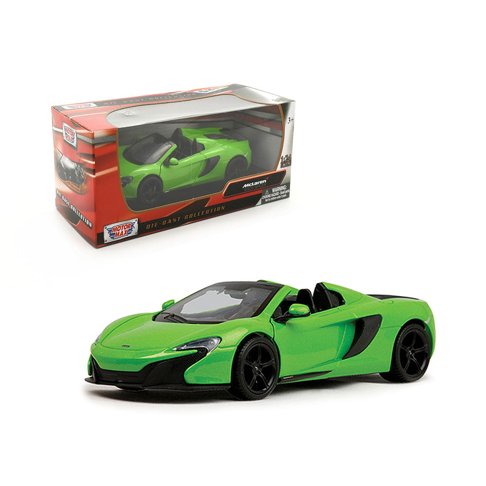 Motormax Licensed 1:24 Scale McLaren 650S Spider Green Diecast Model Car