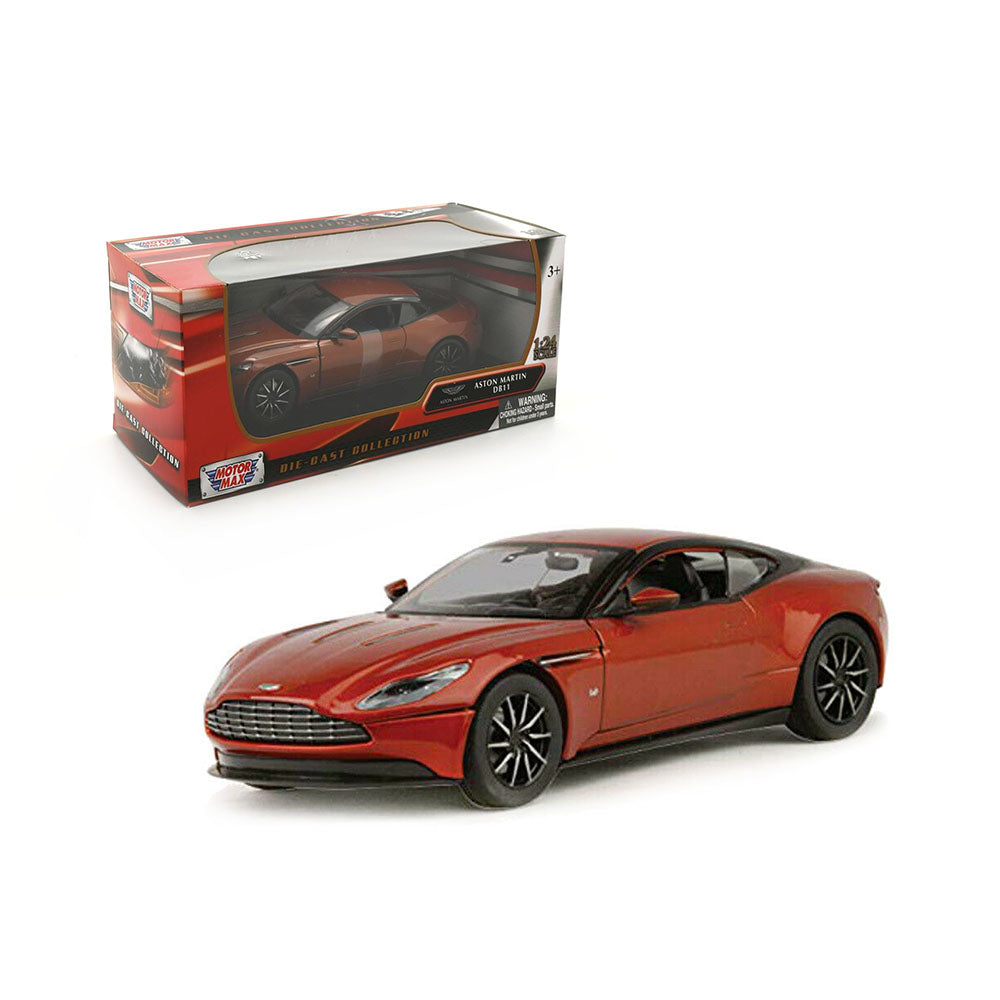 Motormax Licensed 1:24 Aston Martin DB11 Bond V12 Copper Orange Diecast Model Car