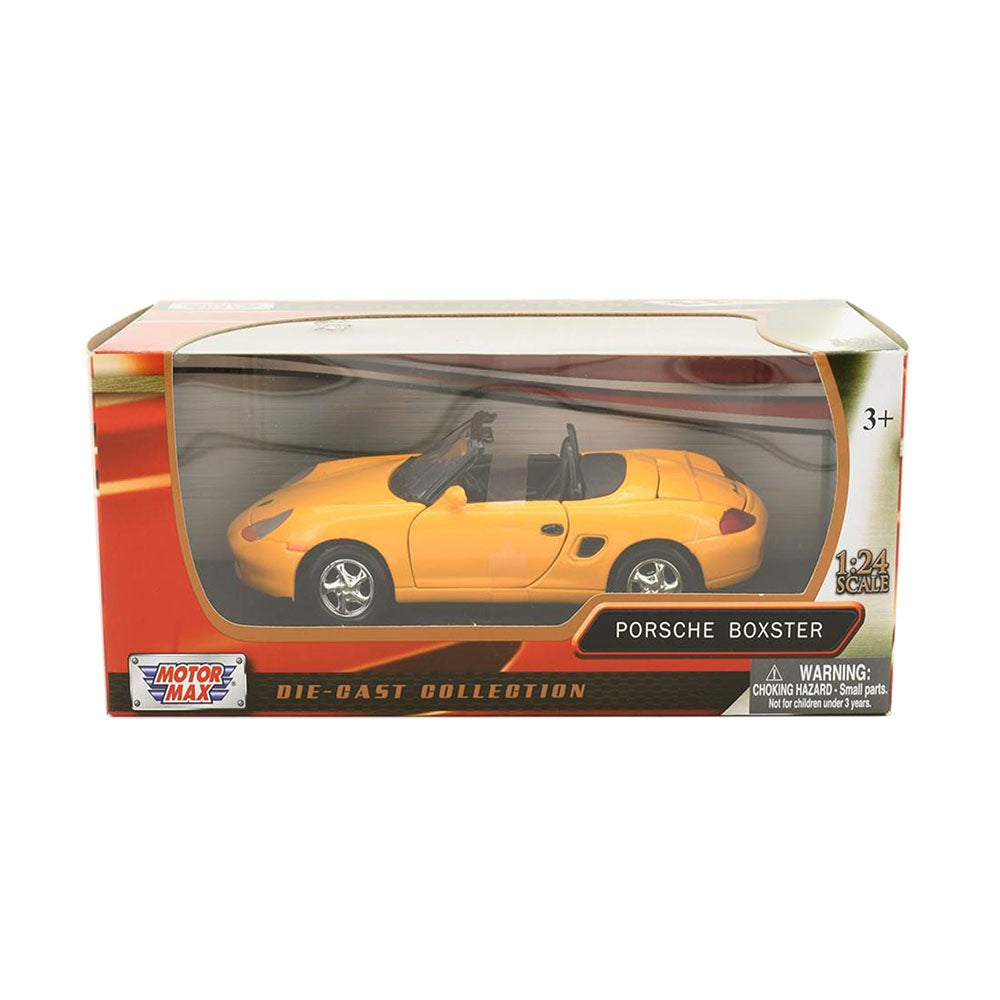 Motormax Licensed 1:24 Scale Porsche Boxster Diecast Model Car Yellow