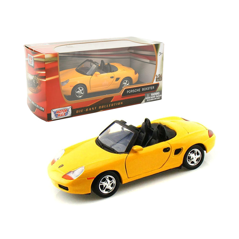 Motormax Licensed 1:24 Scale Porsche Boxster Diecast Model Car Yellow