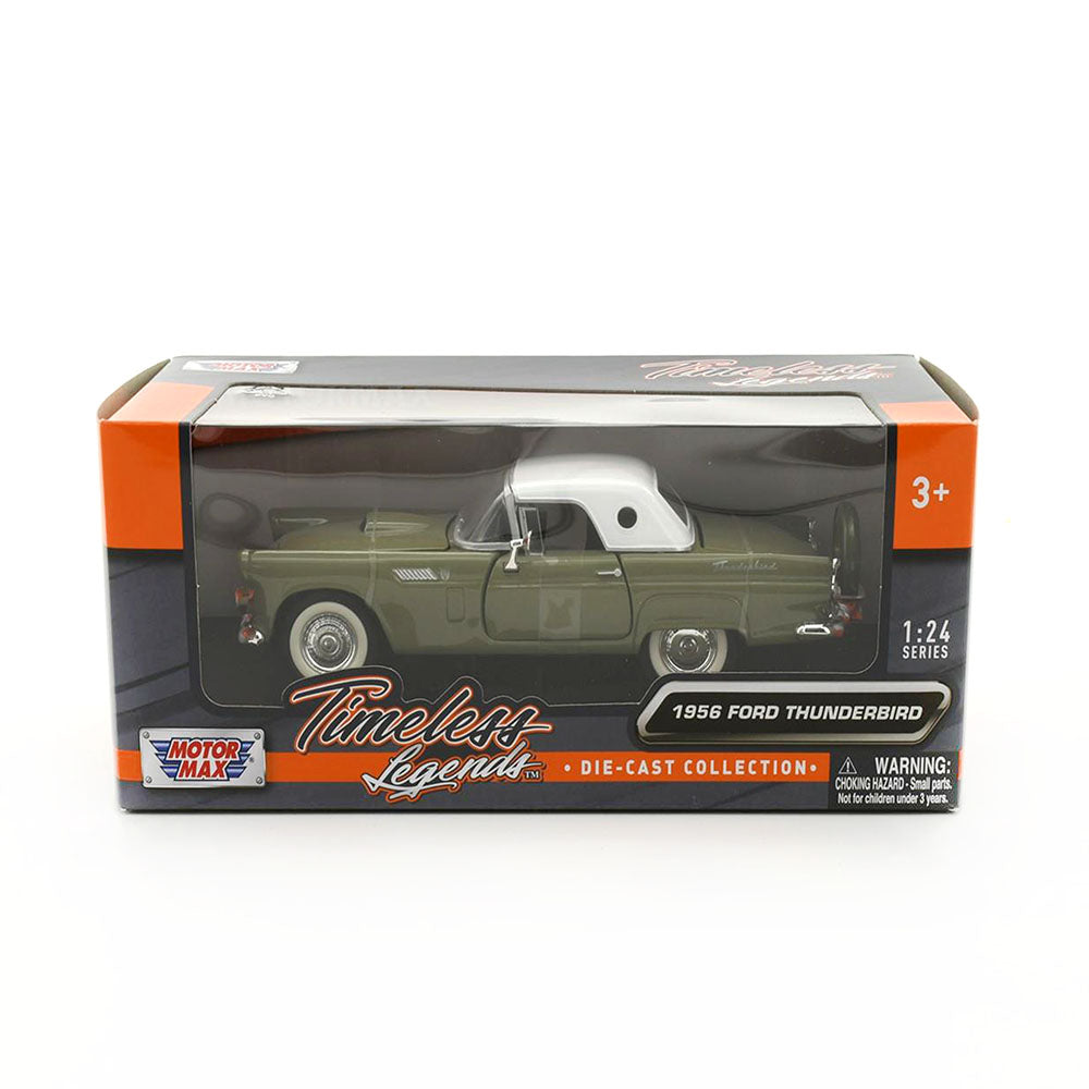 Motormax Licensed 1:24 Scale Thunderbird American Classics 1956 Diecast Green Car Model