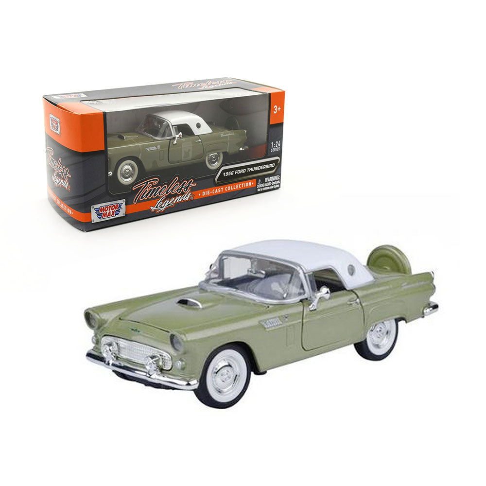 Motormax Licensed 1:24 Scale Thunderbird American Classics 1956 Diecast Green Car Model
