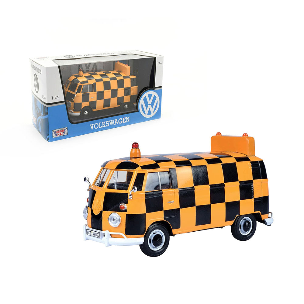 Motormax Licensed 1:24 ScaleVolkswagen Type 2 Airport Runway T1 Delivery Van Model Car