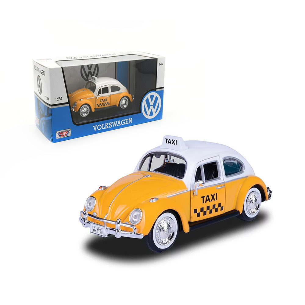 Motormax Licensed 1:24 Scale 1966 Volkswagen Beetle Taxi Diecast Model Car