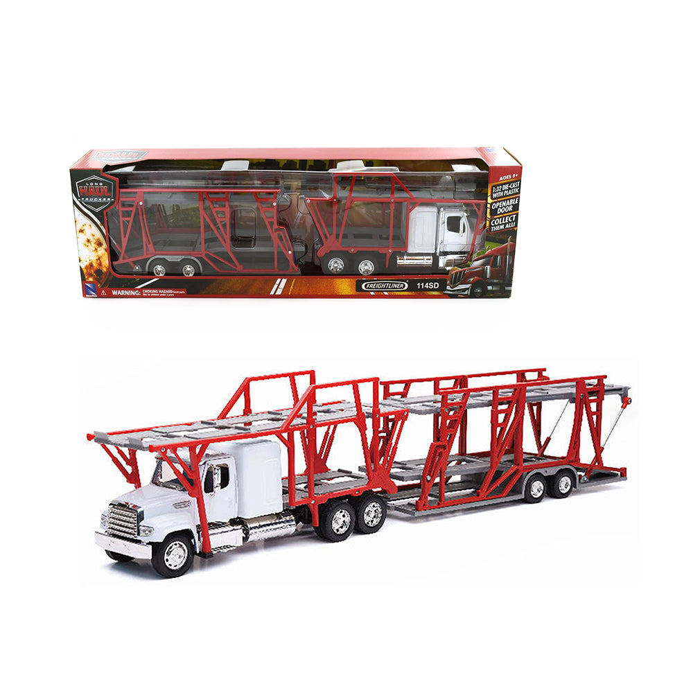 NewRay Licensed 1:32 Scale Freightliner Classic XL Car Carrier Model Toy Home Decoration