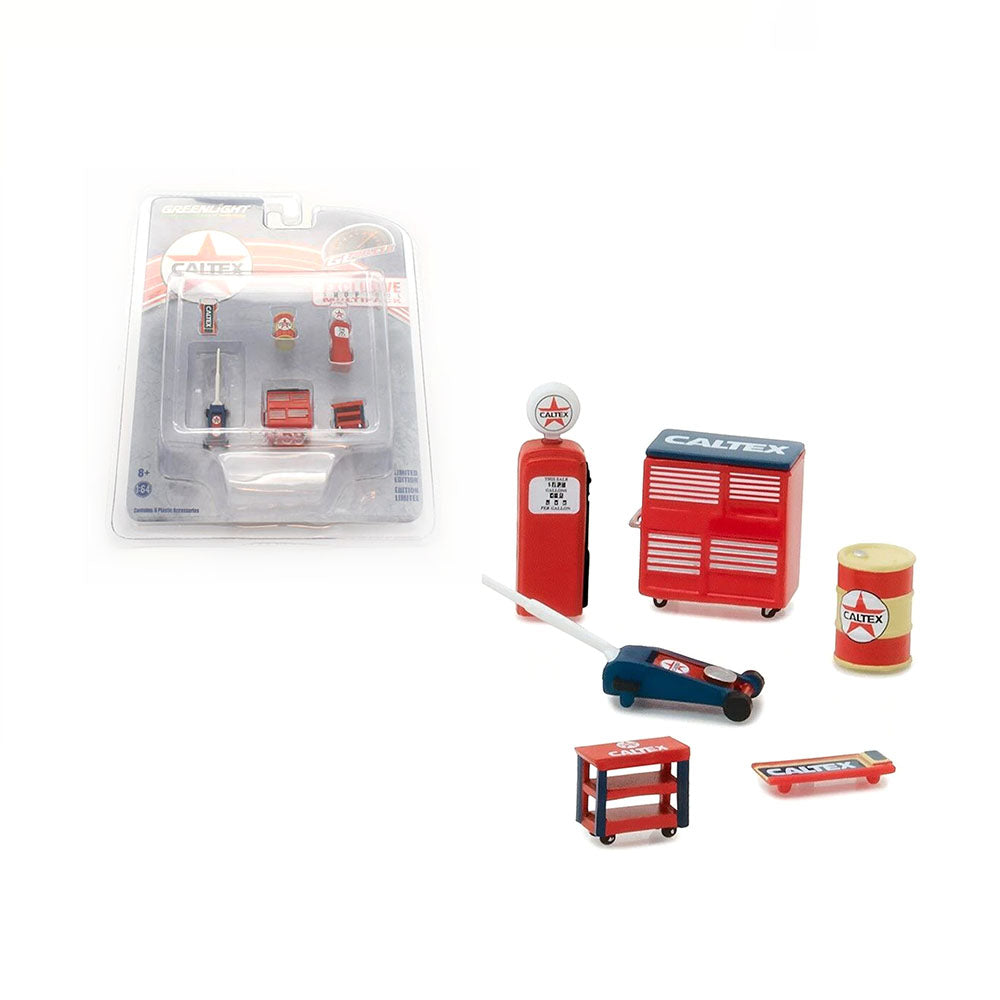 Greenlight 1:64 Scale 6pcs Shop Tools Accessories Caltex Model Hobby Collection