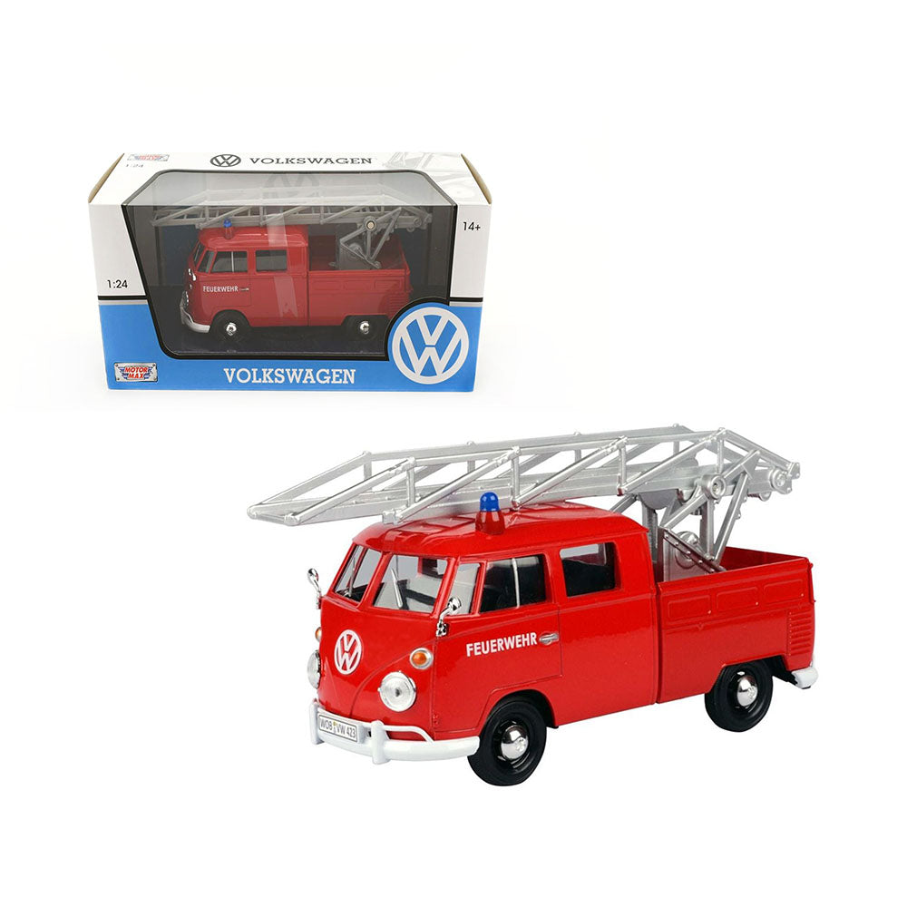 Motormax 1:24 Scale Fire Truck With Ladder Volkswagen Type 2 Model