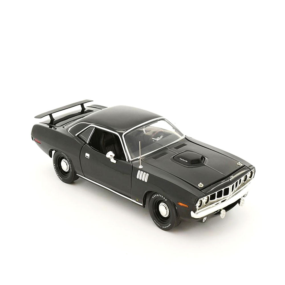 Acme Licensed 1:18 Scale Plymouth Hemi Cuda 1971 Diecast Model Car Black