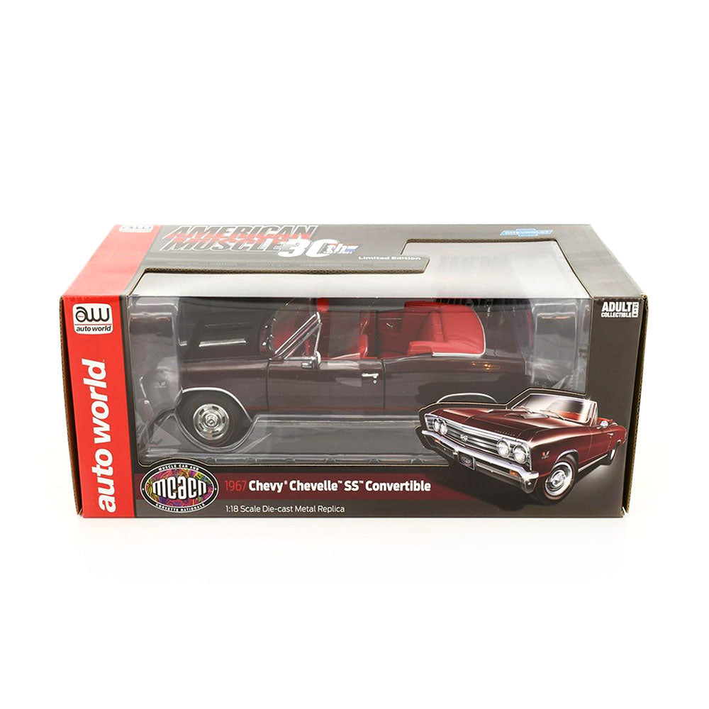 AutoWorld 1:18 Scale Chevelle SS396 Convertible Mcacn 1967 Diecast Model Car