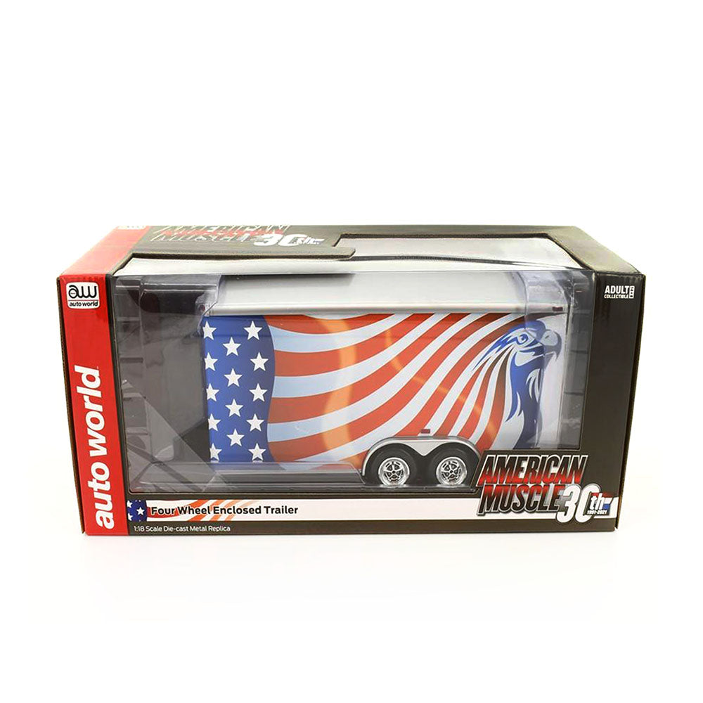 AutoWorld 1:18 Scale Enclosed Trailer Model Toy Hobby Collection