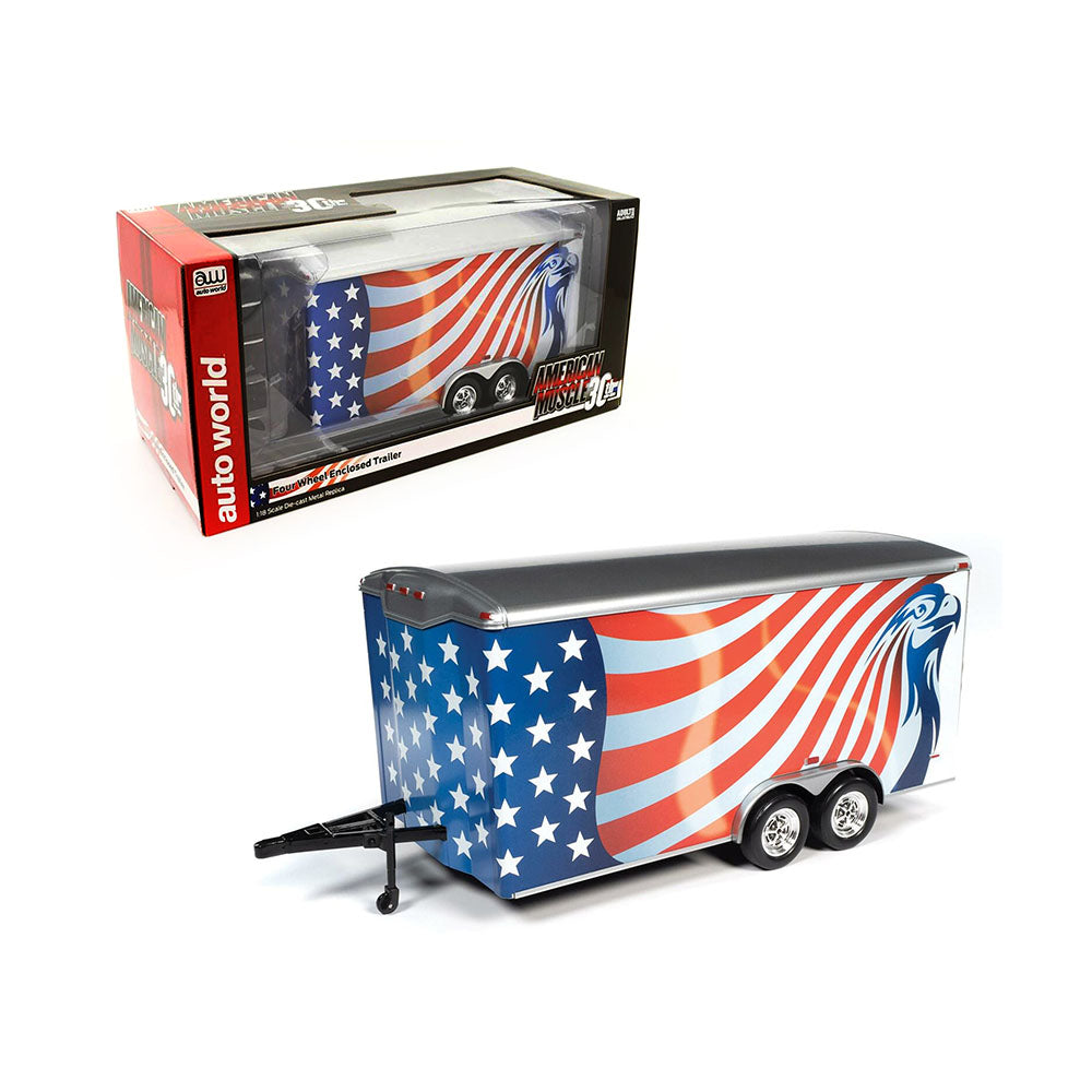 AutoWorld 1:18 Scale Enclosed Trailer Model Toy Hobby Collection