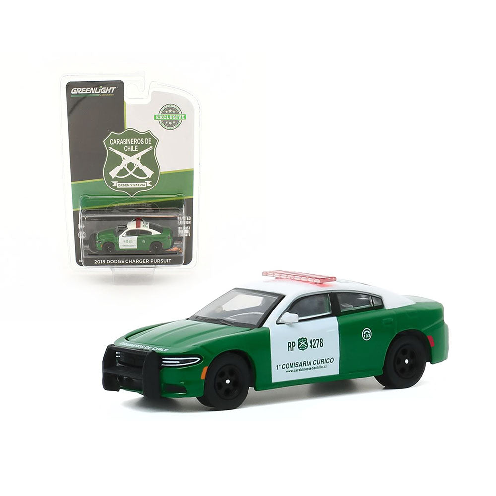 Greenlight Licensed 1:64 Scale Dodge Charger Pursuit Carabineros de Chile 2018 Diecast Model Car