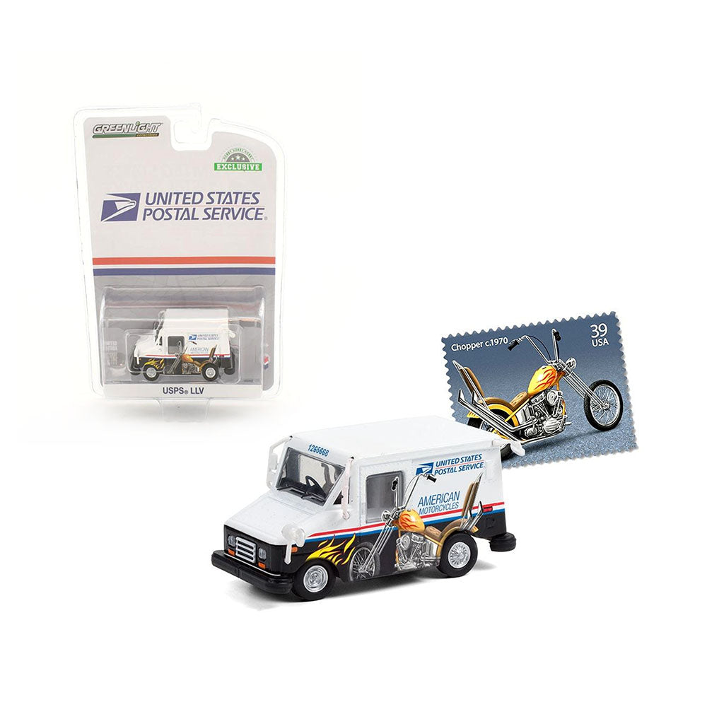 Greenlight Licensed 1:64 Scale USPS Delivery Vehicle With Collectible Stamps Livery Diecast Model Toy