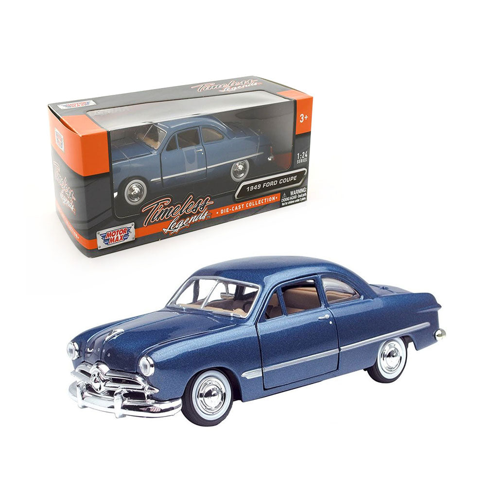 Motormax Licensed 1:24 Scale Ford Coupe 1949 Diecast Model Car Blue