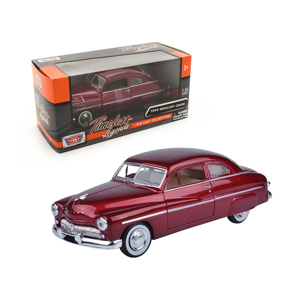 Motormax Licensed 1:24 Scale Ford Mercury Coupe 1949 Diecast Model Car Red