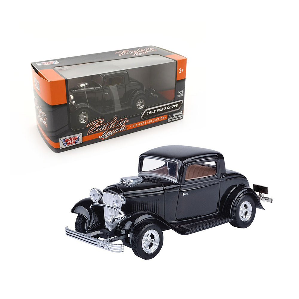 Motormax Licensed 1:24 Scale Ford Coupe 1932 Diecast Model Car Black