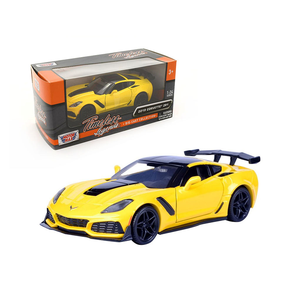 Motormax Licensed 1:24 Scale Corvette ZR1 2019 Diecast Model Car Yellow