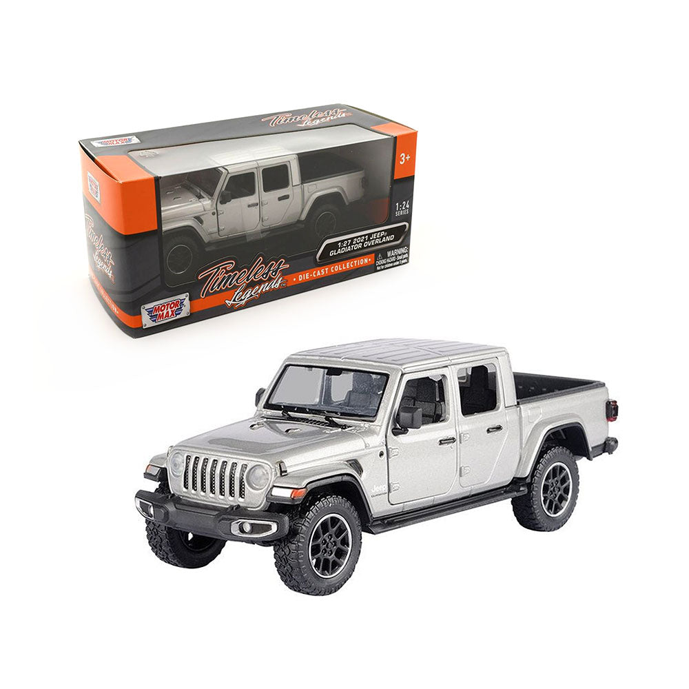 Motormax Licensed 1:27 Scale Jeep Gladiator Overland 2021 Diecast Model Car Silver