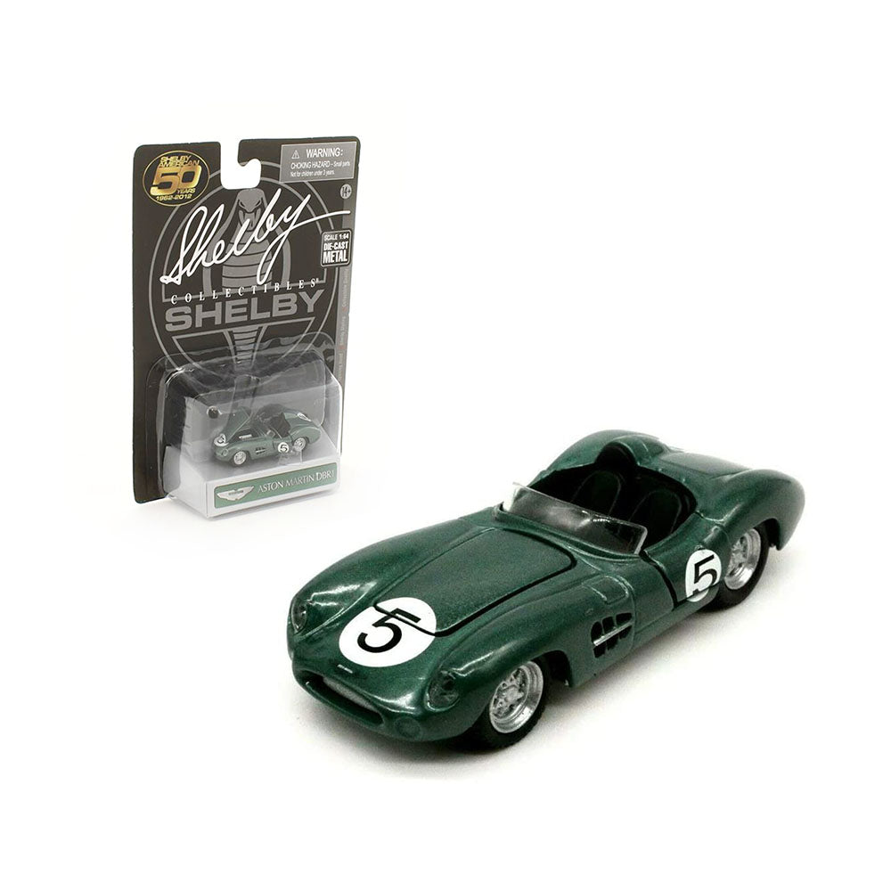 Shelby Licensed 1:64 Scale Aston Martin DBR1 #5 Diecast Model Car Green